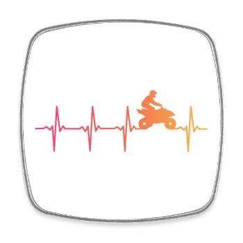 Quad Sunset Heartbeat ATV Quad Rider - Viereckiger Kühlschrankmagnet - Weiß - Vorne