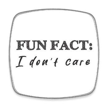 Fun fact: I don't care - lustige Geschenkidee egal - Viereckiger Kühlschrankmagnet - Weiß - Vorne