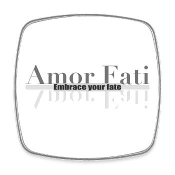 Amor Fati – Umarme dein Schicksal - Viereckiger Kühlschrankmagnet - Weiß - Vorne