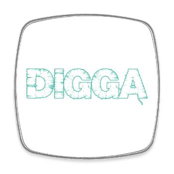 Digga - Viereckiger Kühlschrankmagnet - Weiß - Vorne