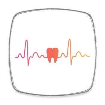 dentist sunset dentist heartbeat - Square fridge magnet - white - Front
