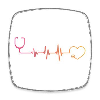 Stethoskop-Krankenschwester Sunset Herzschlag Doktor - Viereckiger Kühlschrankmagnet - Weiß - Vorne