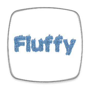 Fluffy - Square fridge magnet - white - Front