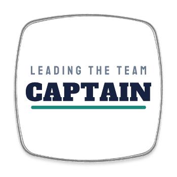Lettrage du Captain College - Club du capitaine - Magnet carré - blanc - Devant