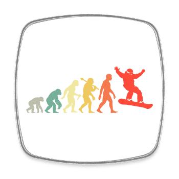 Snowboard Evolution for snowboarders - Square fridge magnet - white - Front