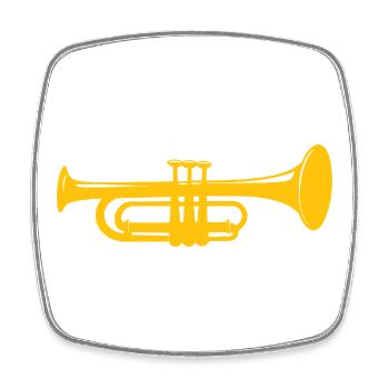 Trumpet - Square fridge magnet - white - Front