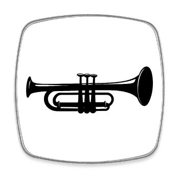 trumpet - Square fridge magnet - white - Front