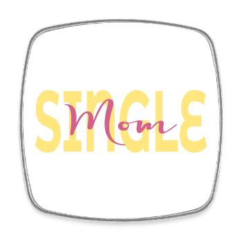 Single Mom - Square fridge magnet - white - Front