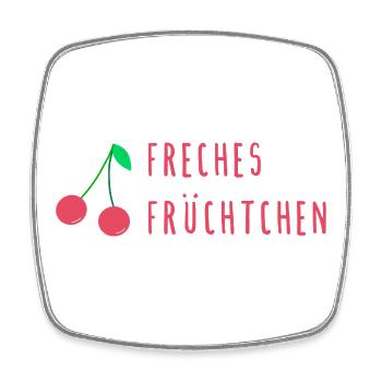 Freches Früchtchen - Viereckiger Kühlschrankmagnet - Weiß - Vorne