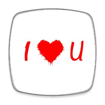 Love Graffiti Heart i LOVE YOU I Love You - Square fridge magnet - white - Front