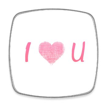 i LOVE YOU - Square fridge magnet - white - Front