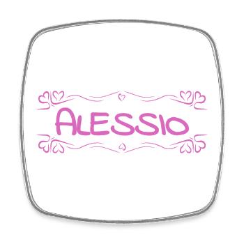 Geschenk für Alessio - Viereckiger Kühlschrankmagnet - Weiß - Vorne