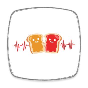Peanut butter - Square fridge magnet - white - Front