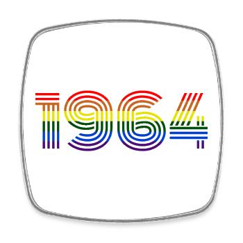Arc-en-ciel 1964 - Magnet carré - blanc - Devant