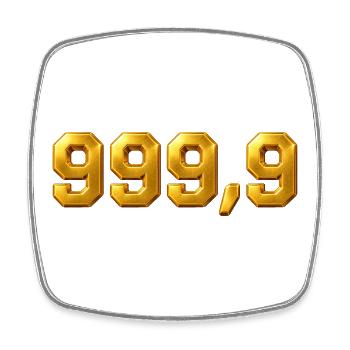 Or fin 999,9 - Magnet carré - blanc - Devant