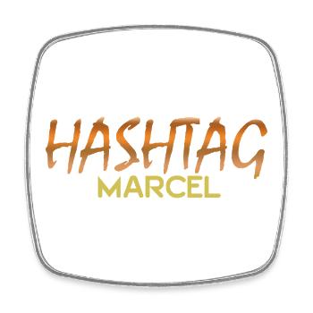 Marcel - Magnet carré - blanc - Devant