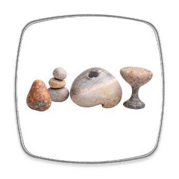 Stacking Stones Schéma Zen - Magnet carré - blanc - Devant