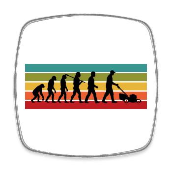 Funny Lawn Mowing Gift for Landscaper and Dad - Square fridge magnet - white - Front