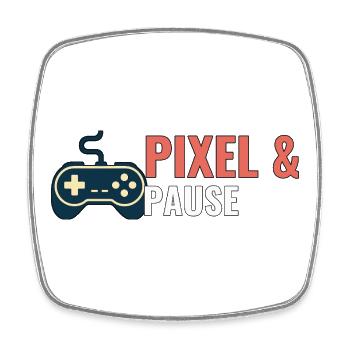 Pixel & Pause. - Viereckiger Kühlschrankmagnet - Weiß - Vorne