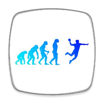 Geschenkidee für den Kreisläufer mit Handballspiel - Viereckiger Kühlschrankmagnet - Weiß - Vorne