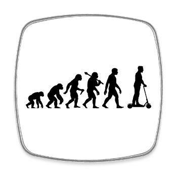 Roller Evolution Elektroroller Rollerfahrer - Viereckiger Kühlschrankmagnet - Weiß - Vorne