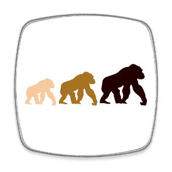 Dreier Gorillas Silhouetten - Viereckiger Kühlschrankmagnet - Weiß - Vorne