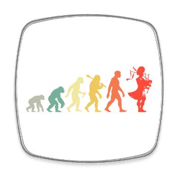 Retro Dudelsack Evolution Für Dudelsackspieler - Viereckiger Kühlschrankmagnet - Weiß - Vorne