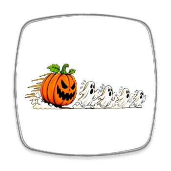 HALLOWEEN KÜRBIS GEIST - Viereckiger Kühlschrankmagnet - Weiß - Vorne