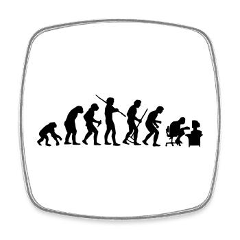 Evolution - Viereckiger Kühlschrankmagnet - Weiß - Vorne