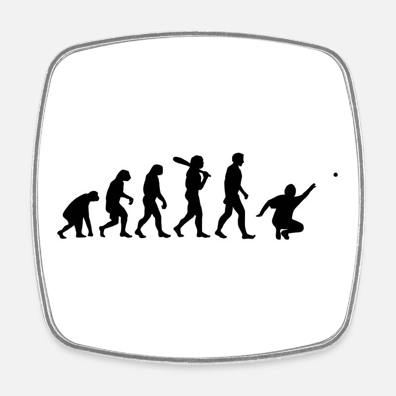 Evolution Petanque - Viereckiger Kühlschrankmagnet - Weiß