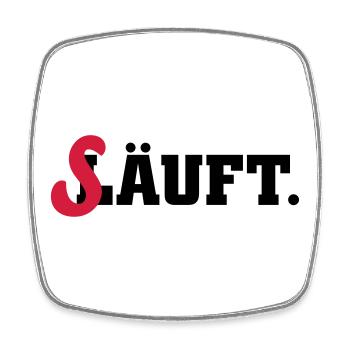 läuft säuft - Viereckiger Kühlschrankmagnet - Weiß - Vorne