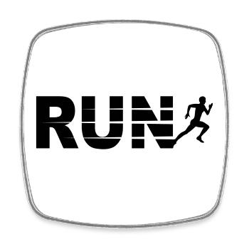 Run, course à pied, jogging, marathon - Magnet carré - blanc - Devant