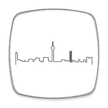 düsseldorf skyline - Viereckiger Kühlschrankmagnet - Weiß - Vorne