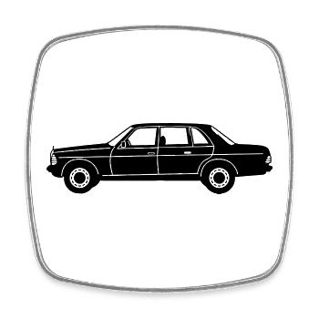 MB W123 Oldtimer Kult seitlich ...(25) - Viereckiger Kühlschrankmagnet - Weiß - Vorne