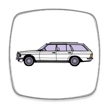 MB W123 T Model Kombi ...(25) - Viereckiger Kühlschrankmagnet - Weiß - Vorne