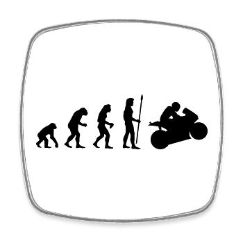 evolution_motorbike1 - Viereckiger Kühlschrankmagnet - Weiß - Vorne
