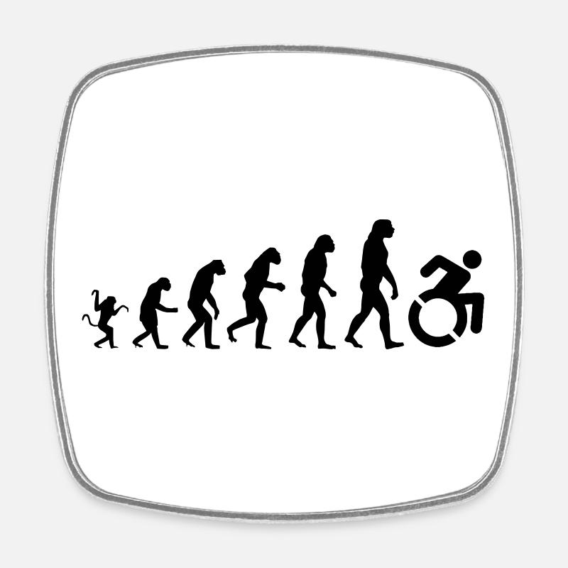 Wheelchair evolution * - Square fridge magnet - white
