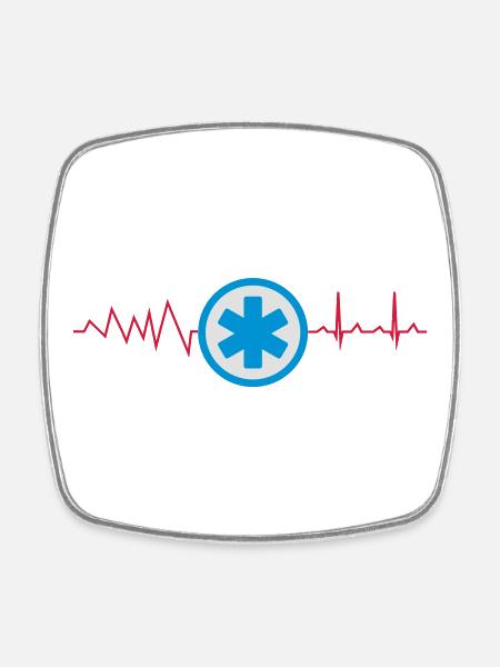Rettungsdienst Uniform Symbol - Viereckiger Kühlschrankmagnet - Weiß
