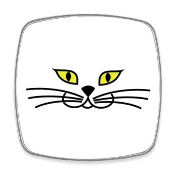 kitteh_face_green_eyes - Viereckiger Kühlschrankmagnet - Weiß - Vorne