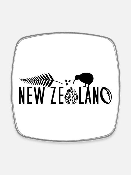 Nouvelle-Zélande Kiwi Voile Rugby Maori - Magnet carré - blanc