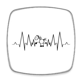 Pferd Heartbeat - Pferde - Pony - Schimmel - Horse - Viereckiger Kühlschrankmagnet - Weiß - Vorne
