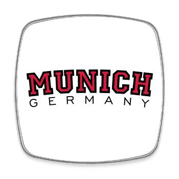 München Munich Germany (Schwarz/Rot) - Viereckiger Kühlschrankmagnet - Weiß - Vorne
