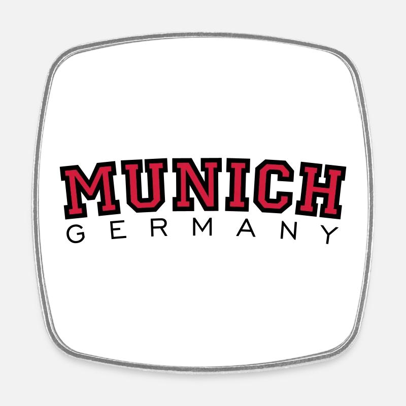 Munich Germany - Square fridge magnet - white