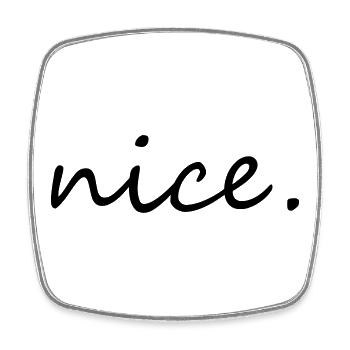 nice - Square fridge magnet - white - Front