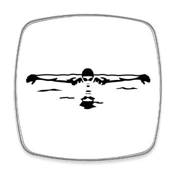 schwimmer_1 - Square fridge magnet - white - Front