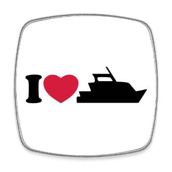 I love my yacht - Square fridge magnet - white - Front