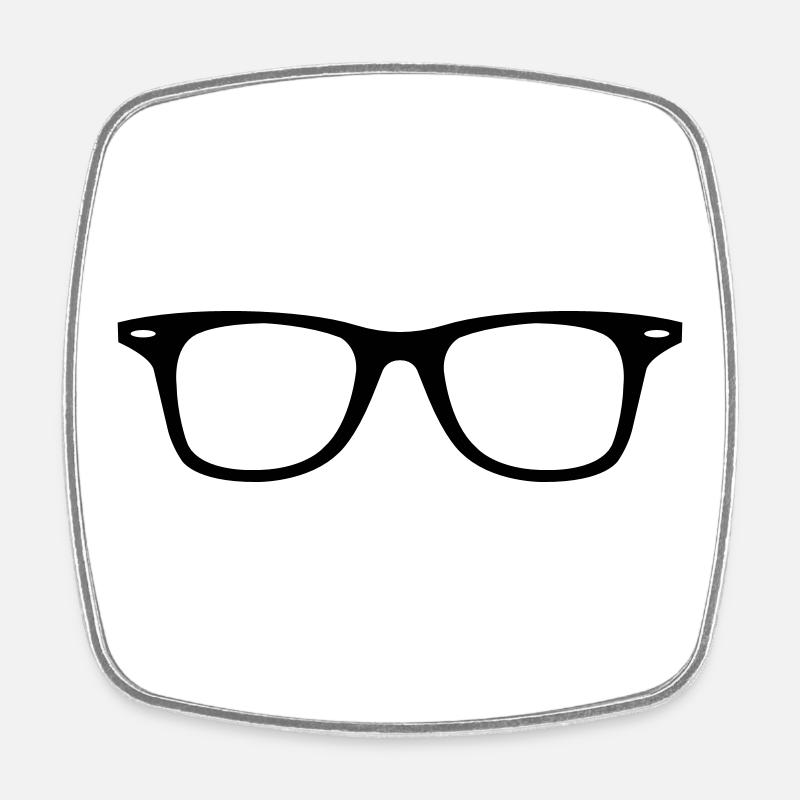 hipster glasses nerd - Square fridge magnet - white