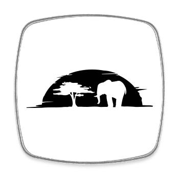 elephant - Viereckiger Kühlschrankmagnet - Weiß - Vorne