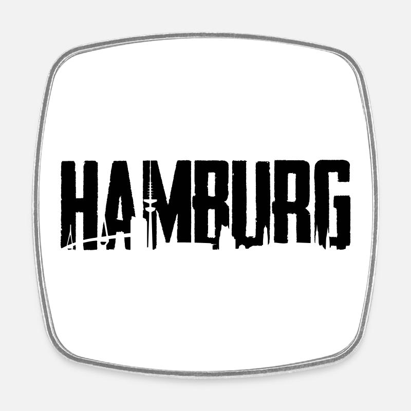 Hambourg - Magnet carré - blanc