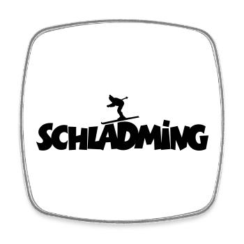 Schladming Ski (M) - Magnet carré - blanc - Devant